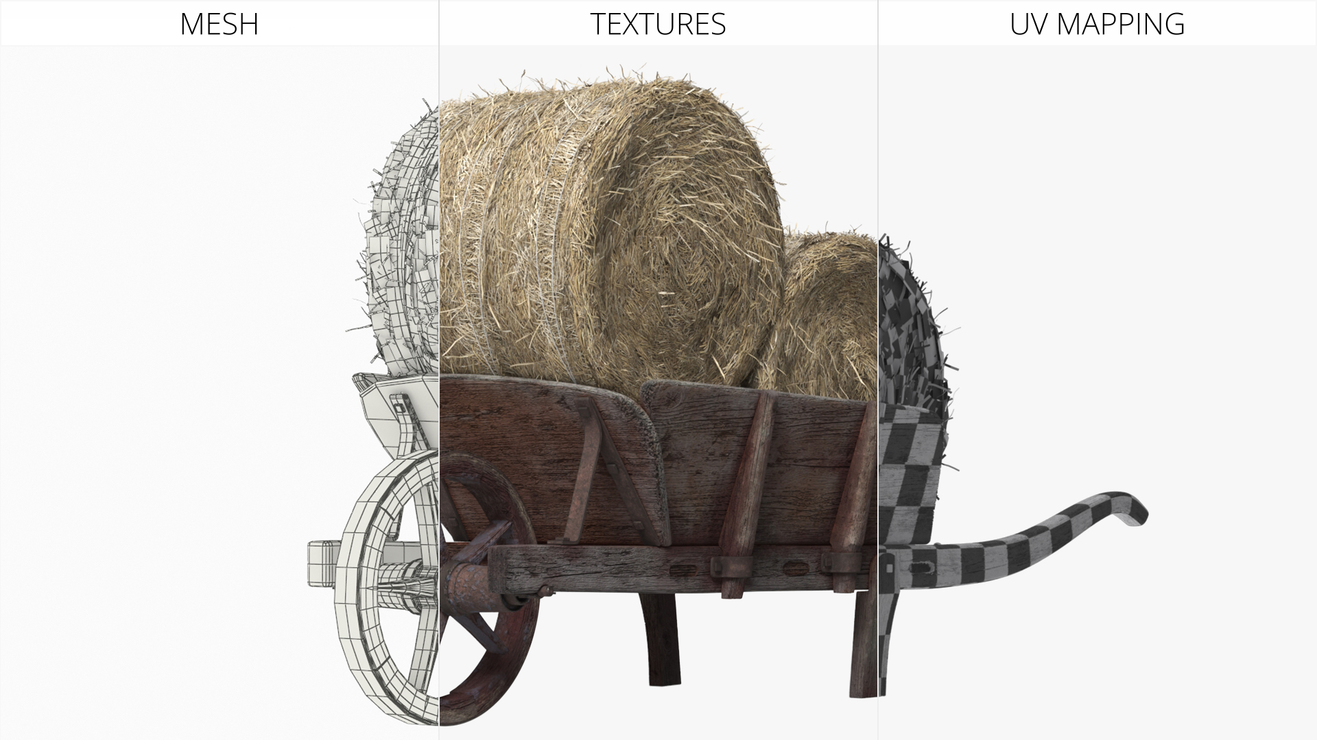 Wooden Wheelbarrow with Hay Bales Brown - view 8