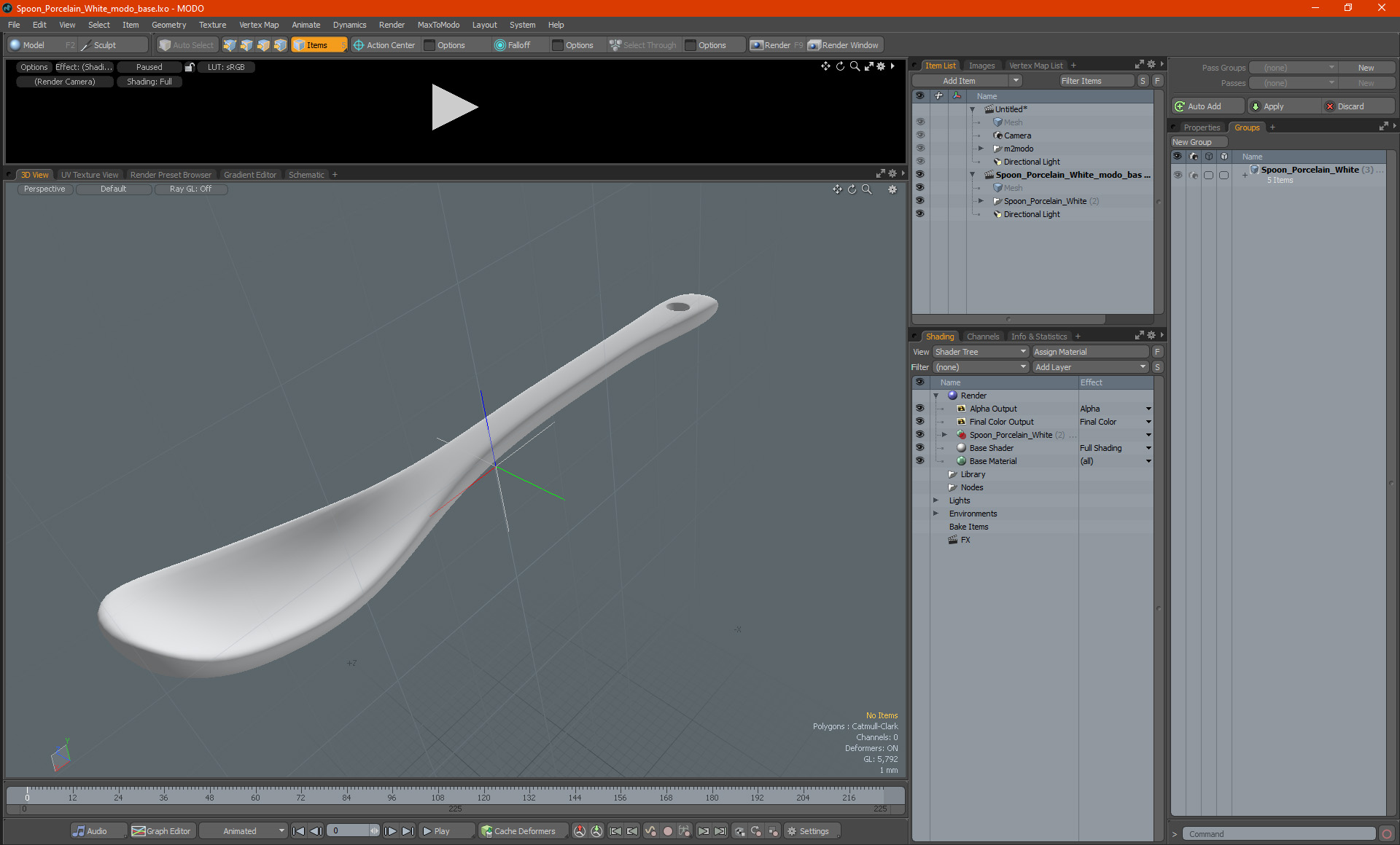 3D Spoon Porcelain White