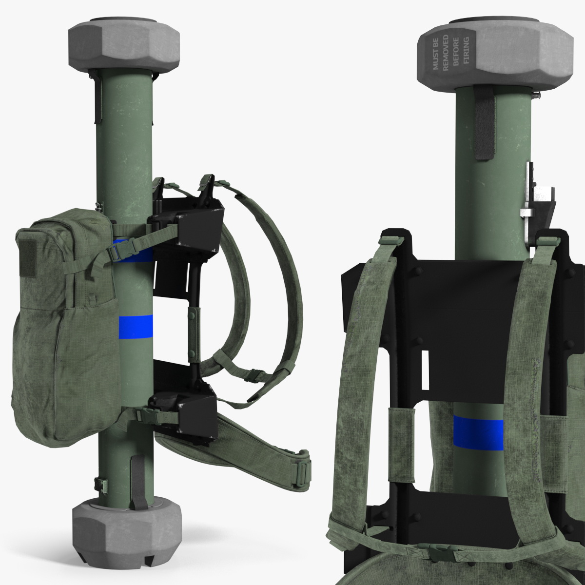 Spike MR-LR Missile Launcher Container Green Game Ready 3D model preview