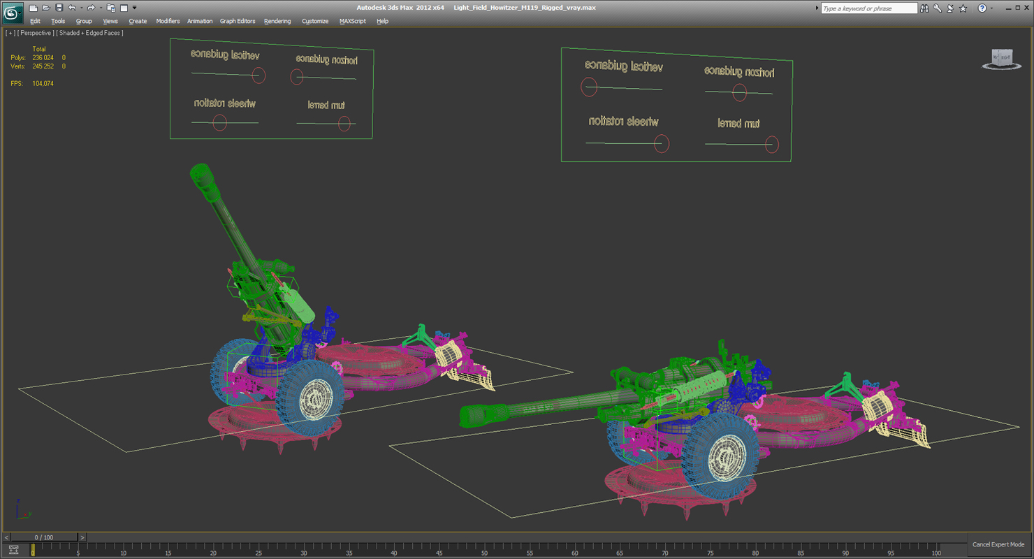 Light Field Howitzer M119 Rigged 3D