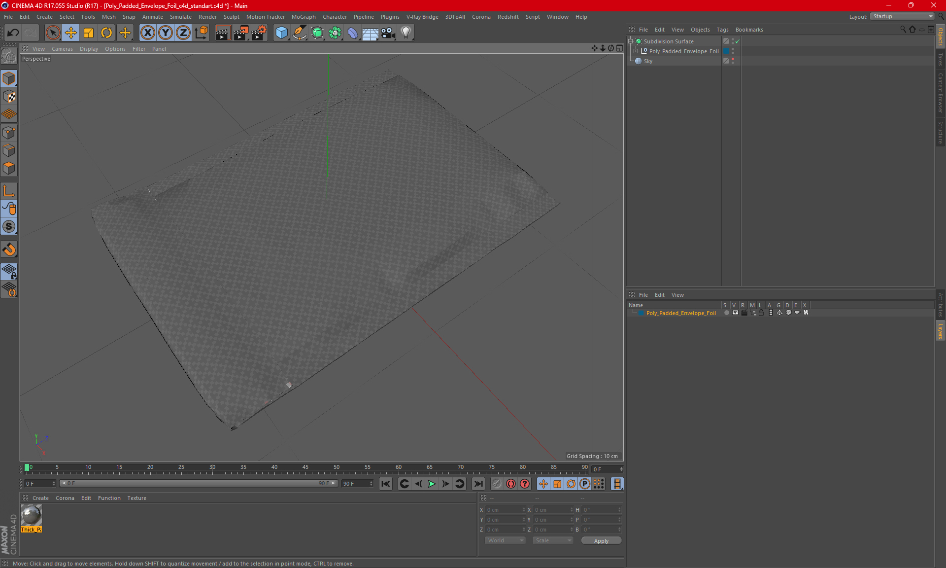 3D model Poly Padded Envelope Foil