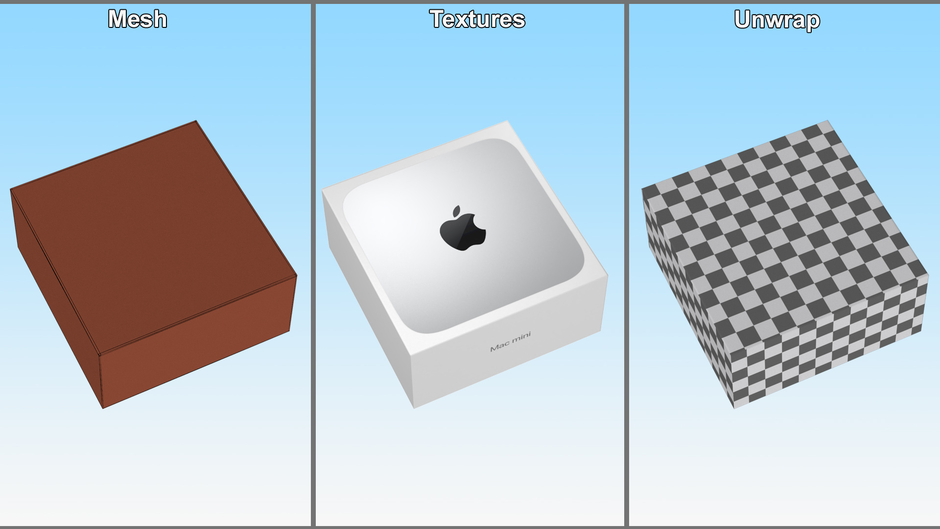 3D Apple Mac Mini Packaging Box model