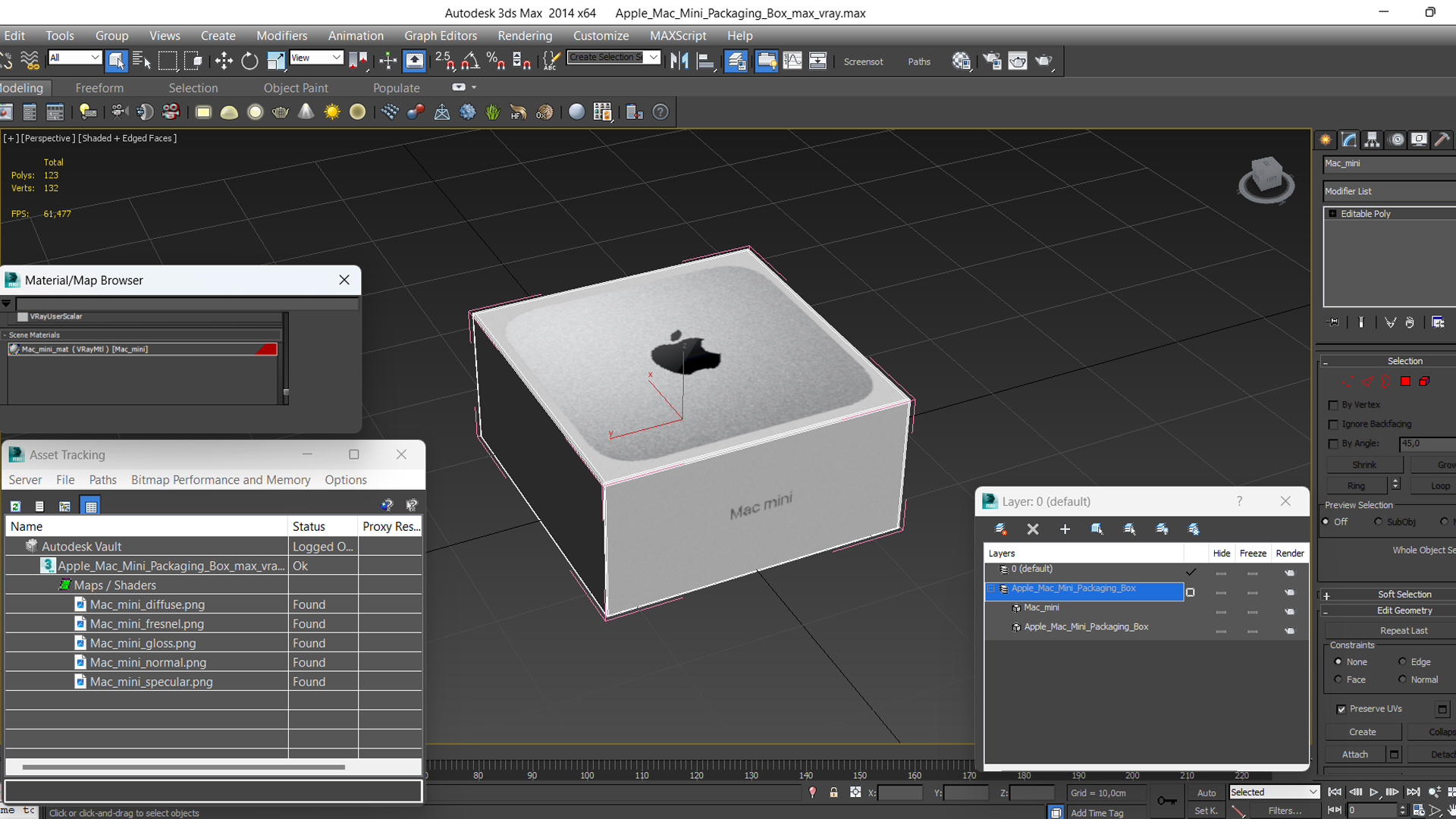 3D Apple Mac Mini Packaging Box model