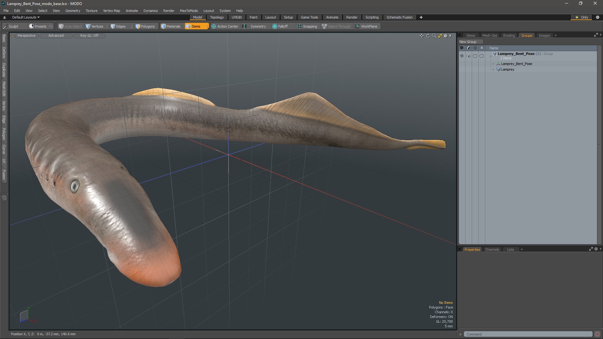 Lamprey Bent Pose 3D