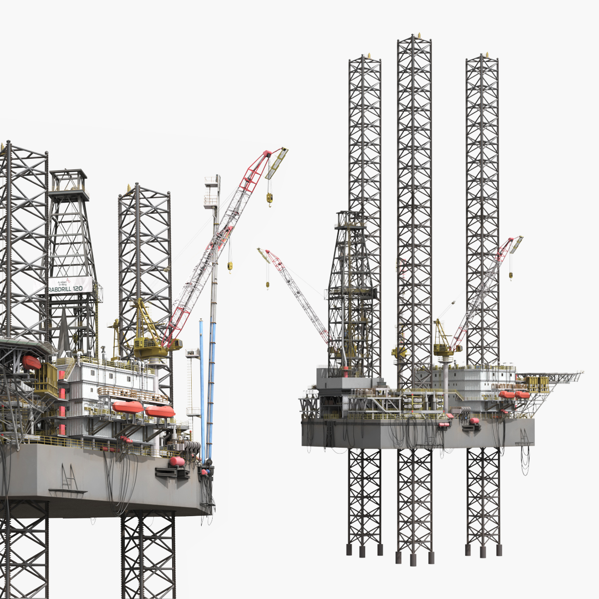 Offshore Jack Up Oil Rig AD-120 Platform - Rigged