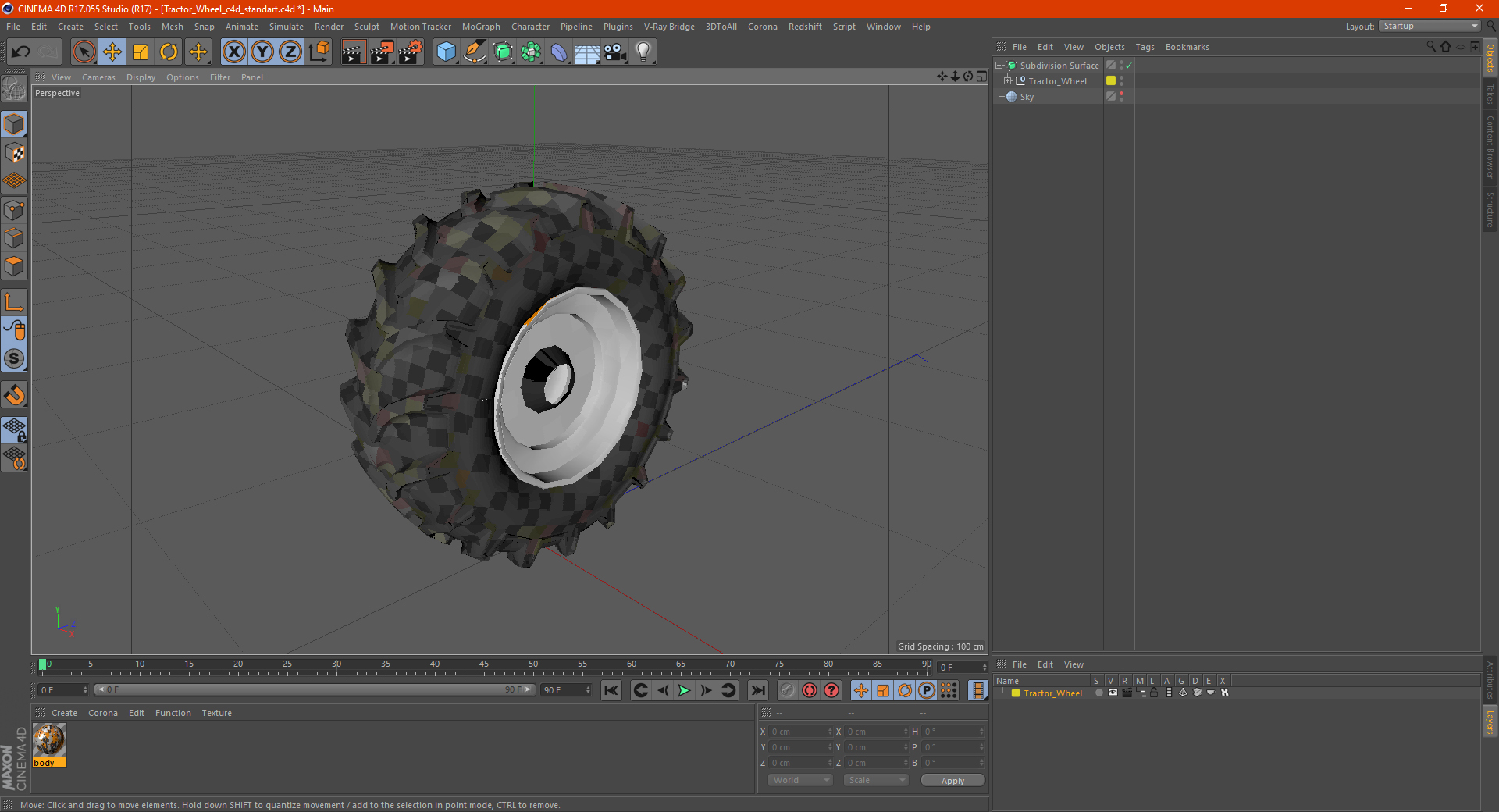 3D Tractor Wheel model