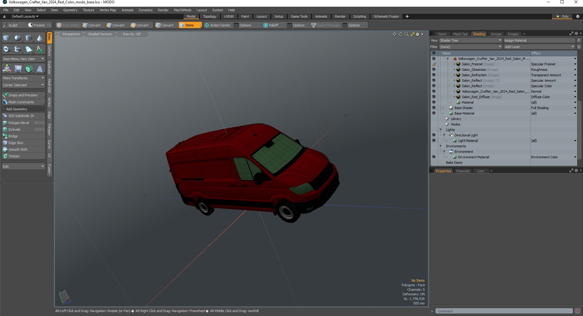 Volkswagen Crafter Van 2024 Red Color 3D