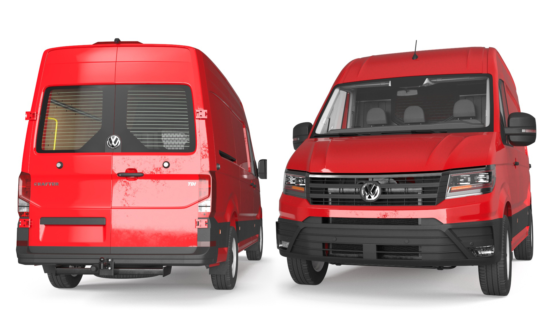 Volkswagen Crafter Van 2024 Red Color 3D