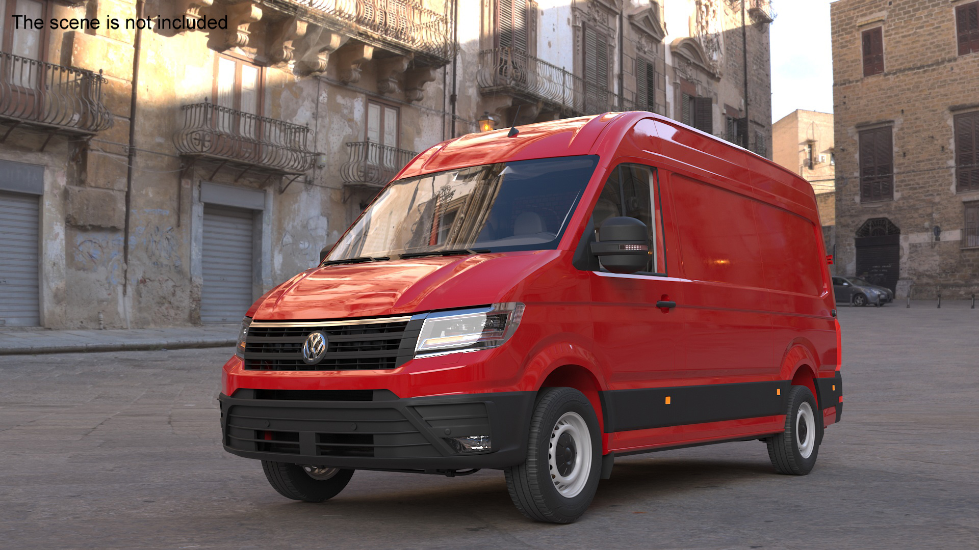 Volkswagen Crafter Van 2024 Red Color 3D
