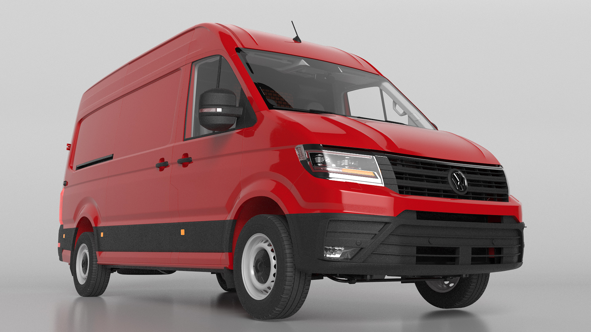 Volkswagen Crafter Van 2024 Red Color 3D