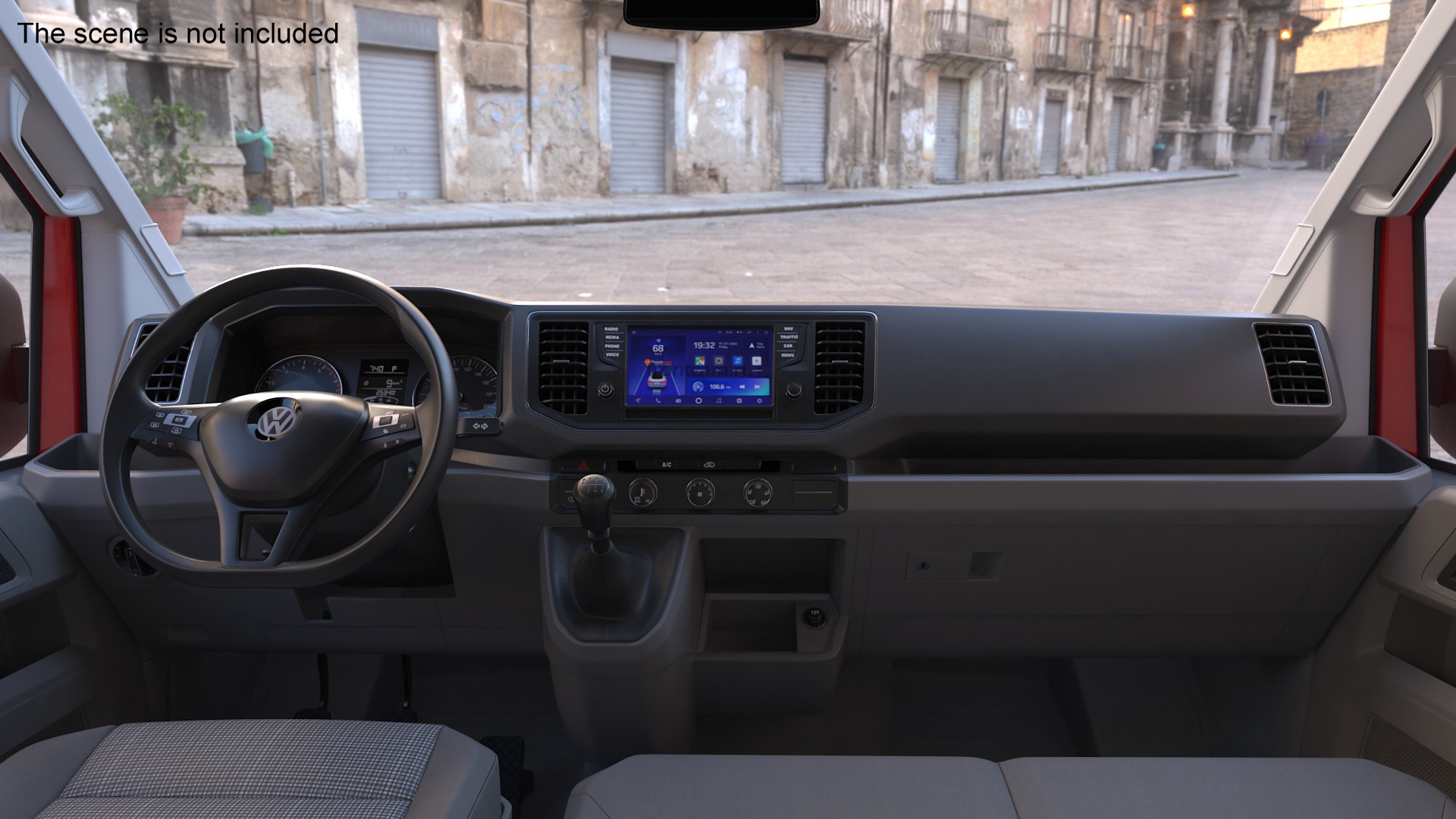 Volkswagen Crafter Van 2024 Red Color 3D