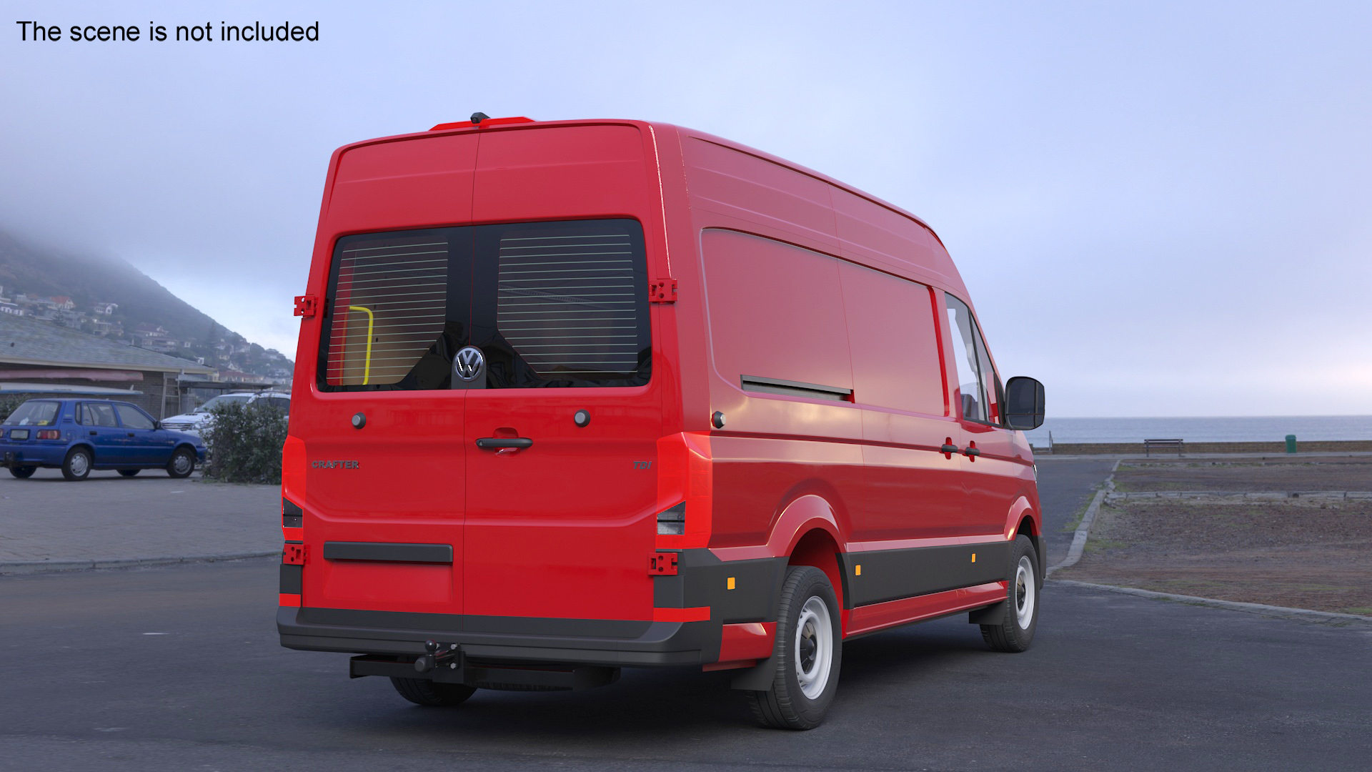 Volkswagen Crafter Van 2024 Red Color 3D