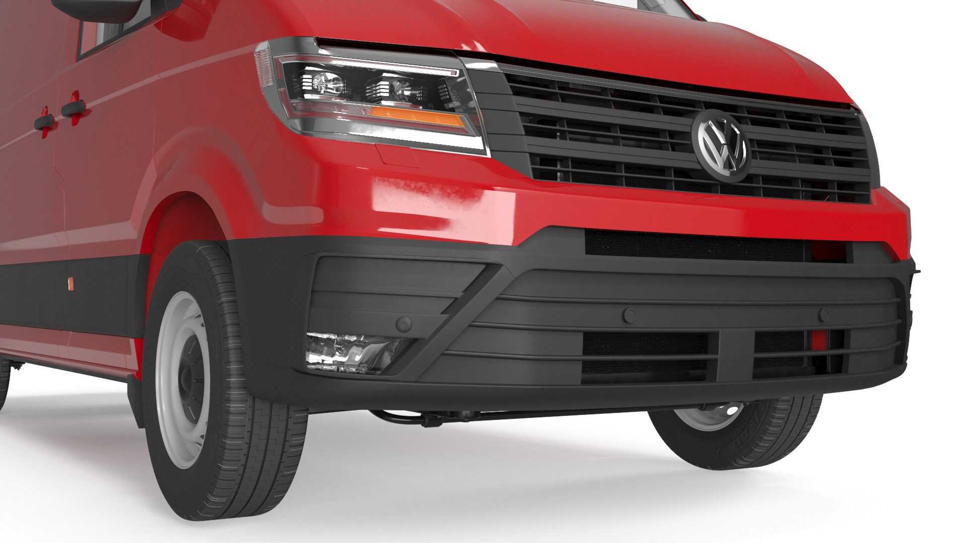 Volkswagen Crafter Van 2024 Red Color 3D