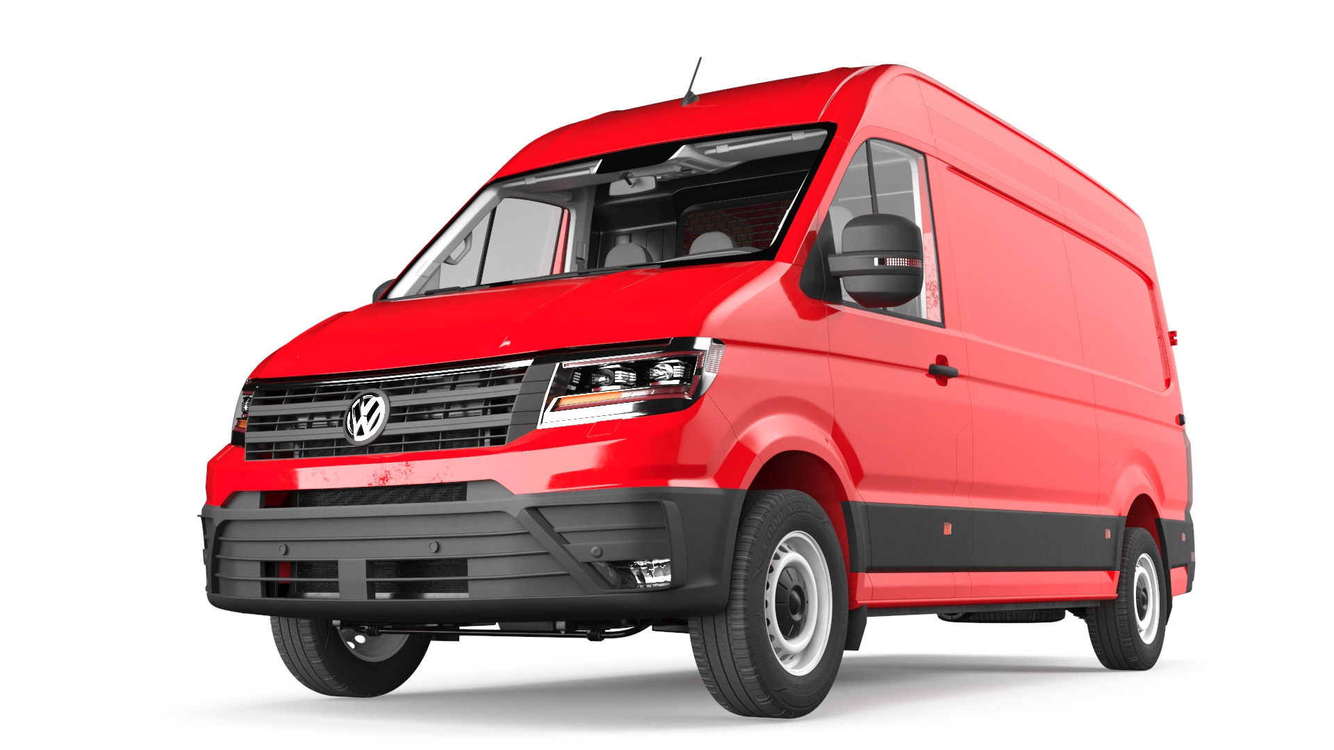 Volkswagen Crafter Van 2024 Red Color 3D