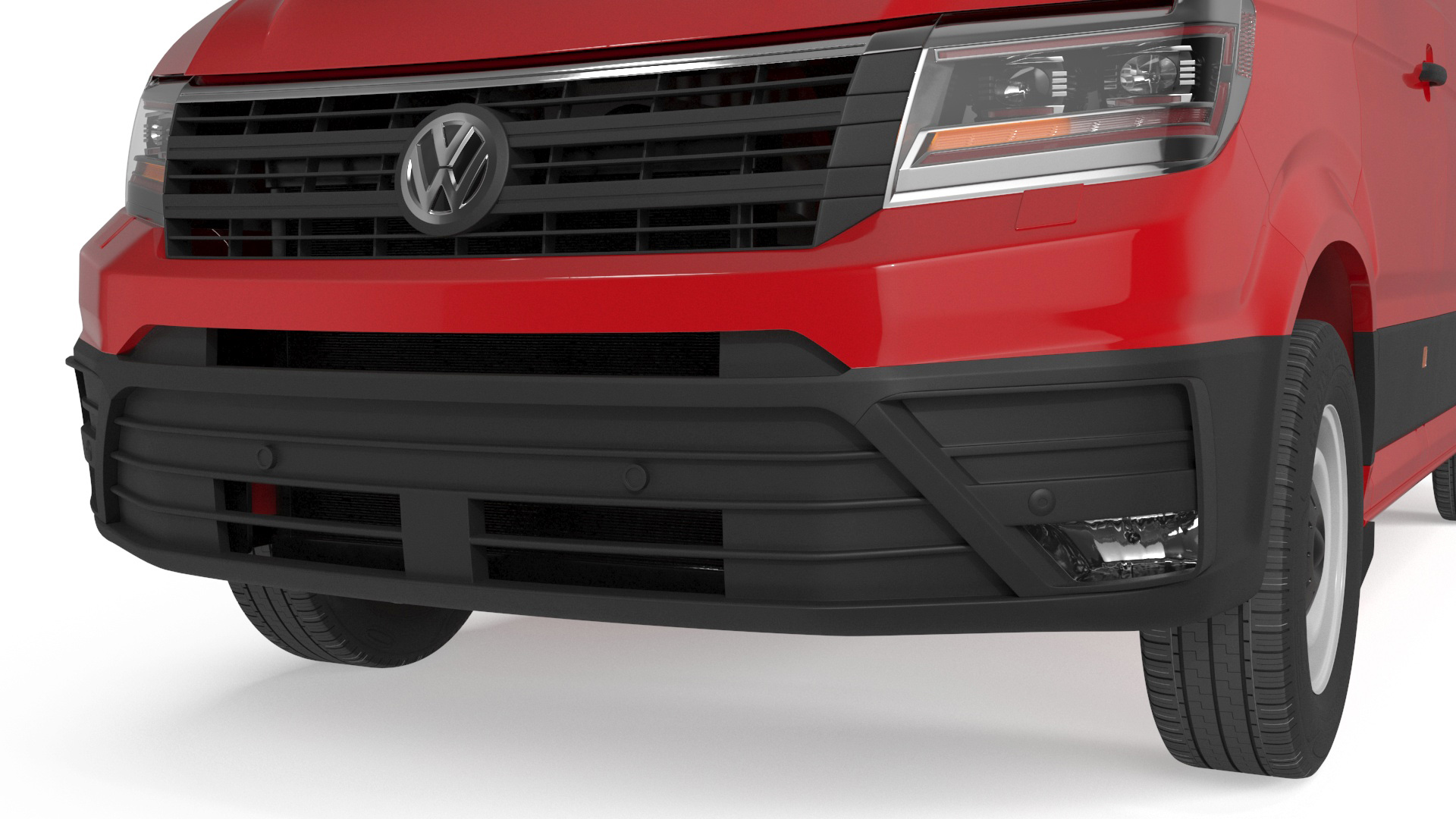 Volkswagen Crafter Van 2024 Red Color 3D