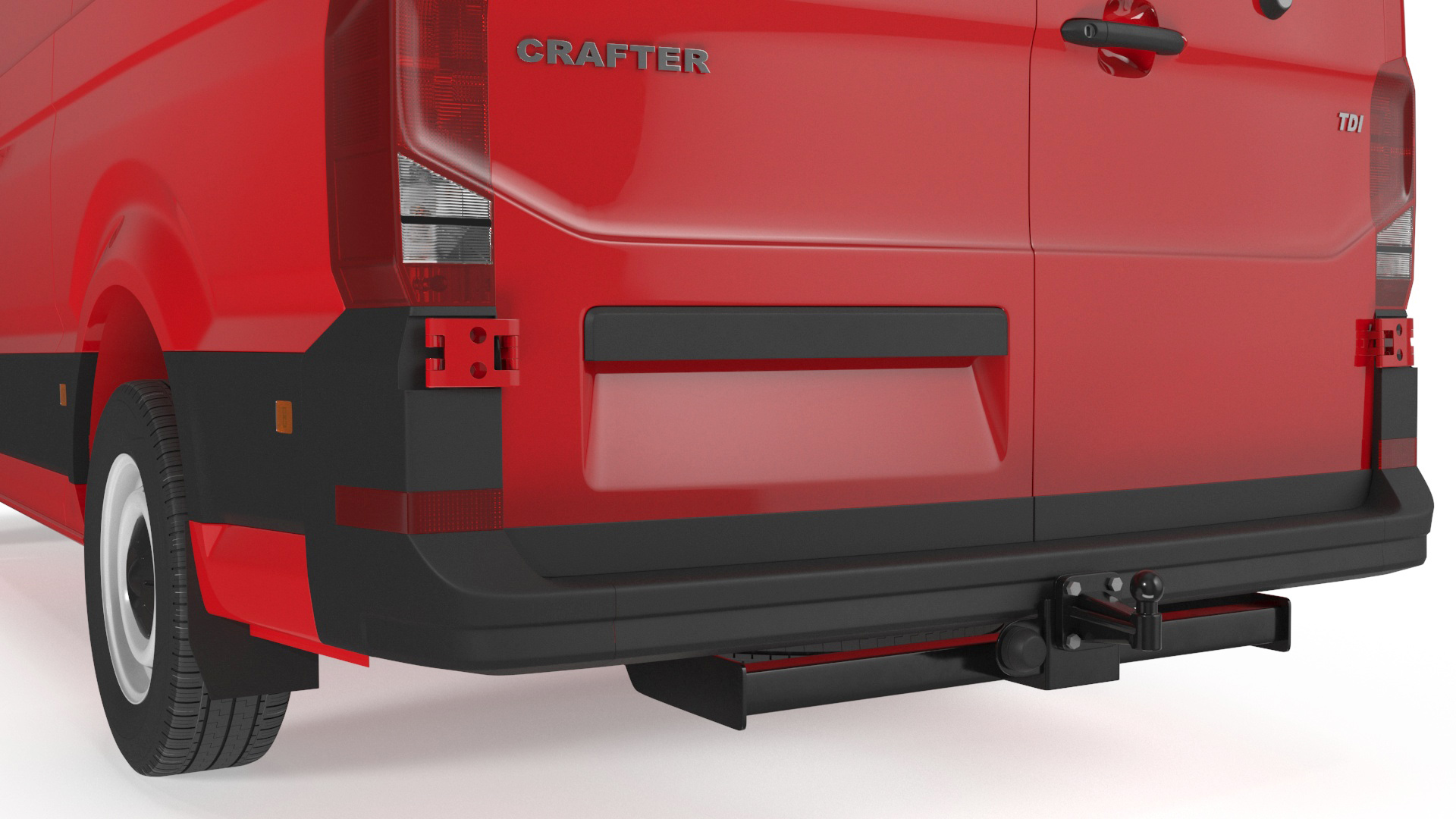 Volkswagen Crafter Van 2024 Red Color 3D