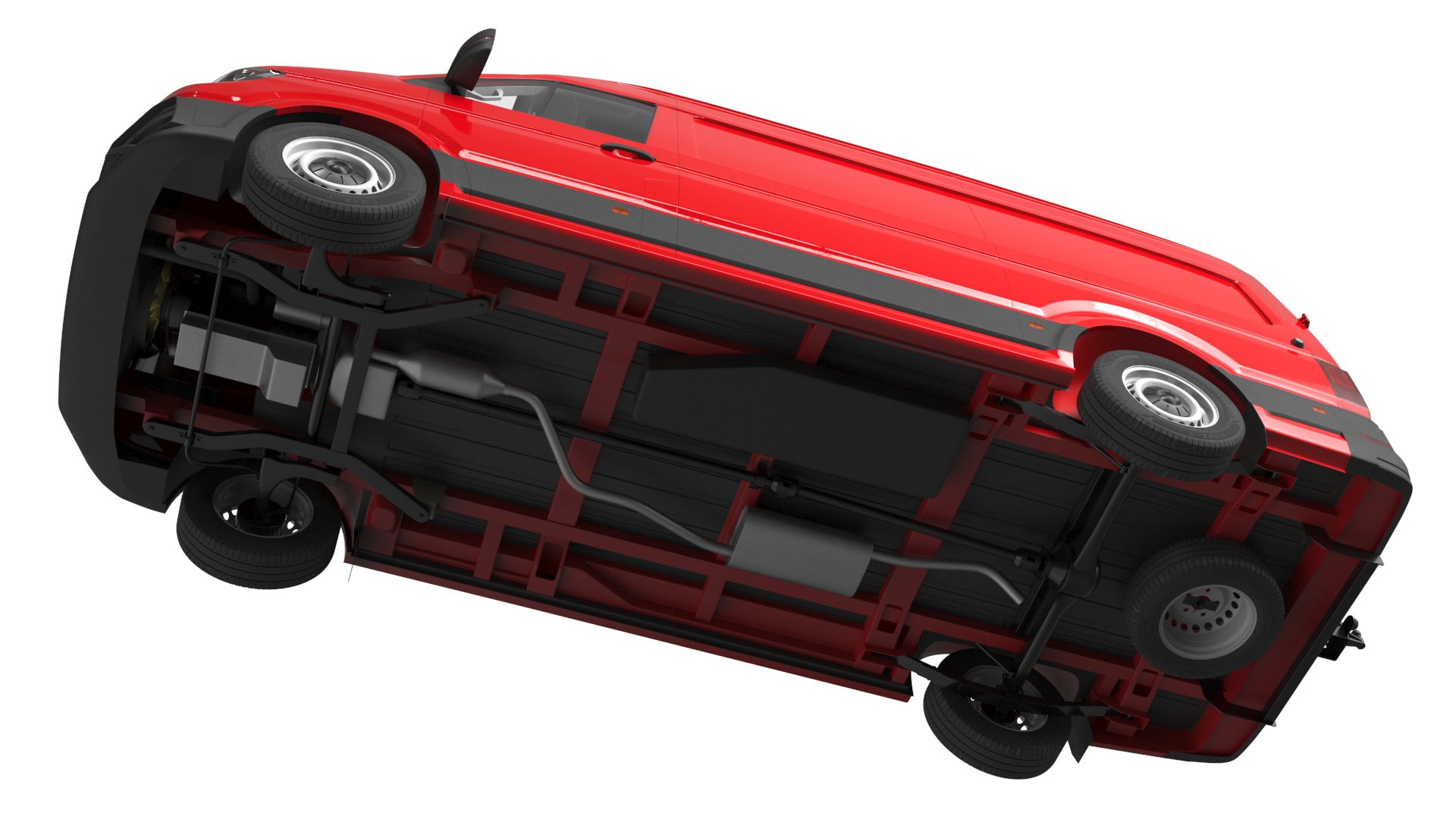 Volkswagen Crafter Van 2024 Red Color 3D