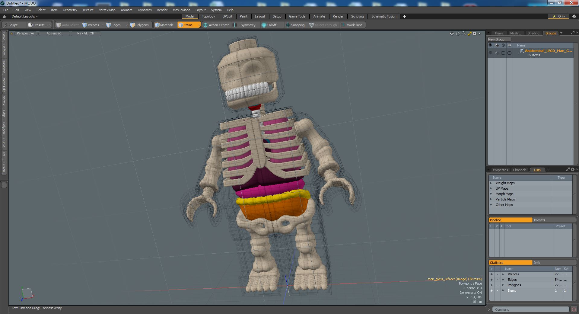 3D model Anatomical LEGO Man Glass