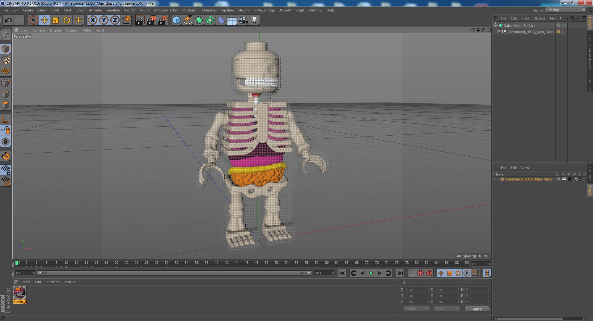 3D model Anatomical LEGO Man Glass