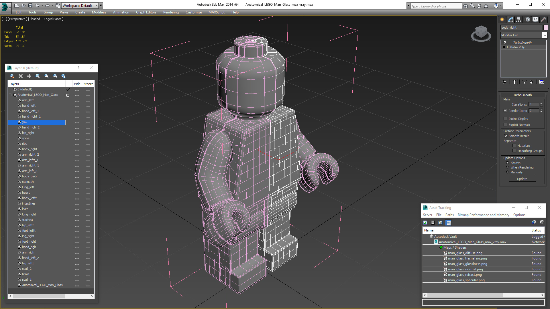 3D model Anatomical LEGO Man Glass
