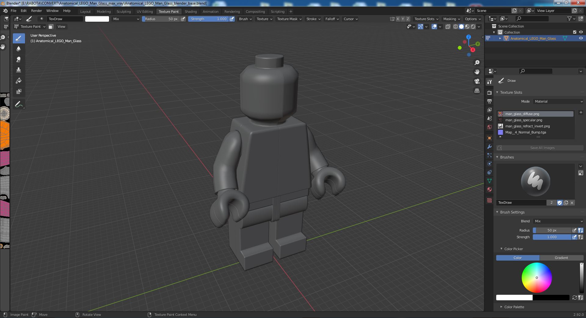 3D model Anatomical LEGO Man Glass