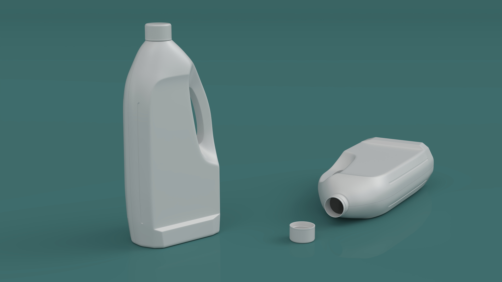 3D White Plastic Bottle of Chemicals model