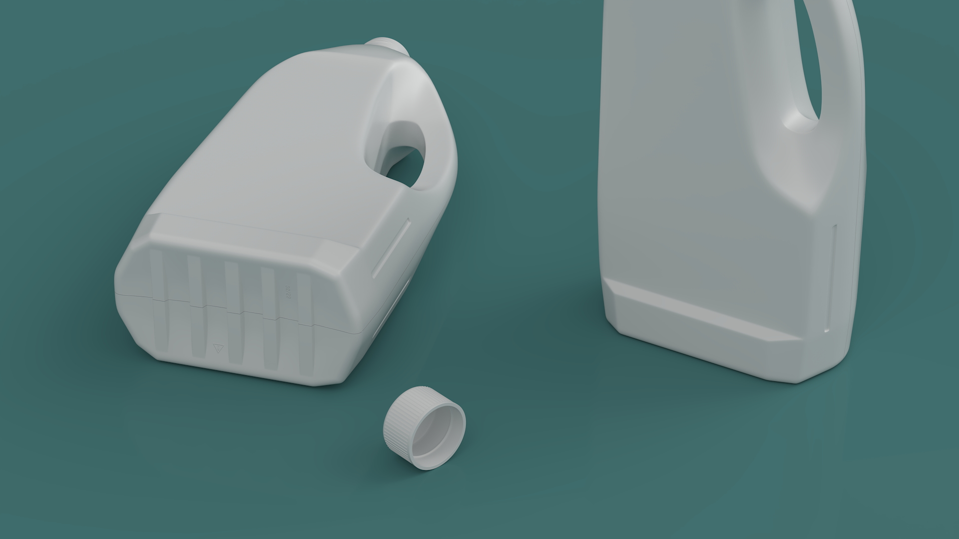 3D White Plastic Bottle of Chemicals model