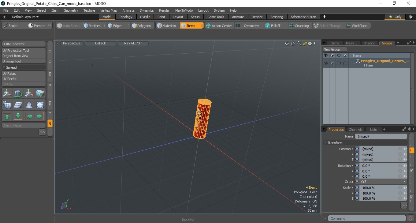 Pringles Original Potato Chips Can 3D model