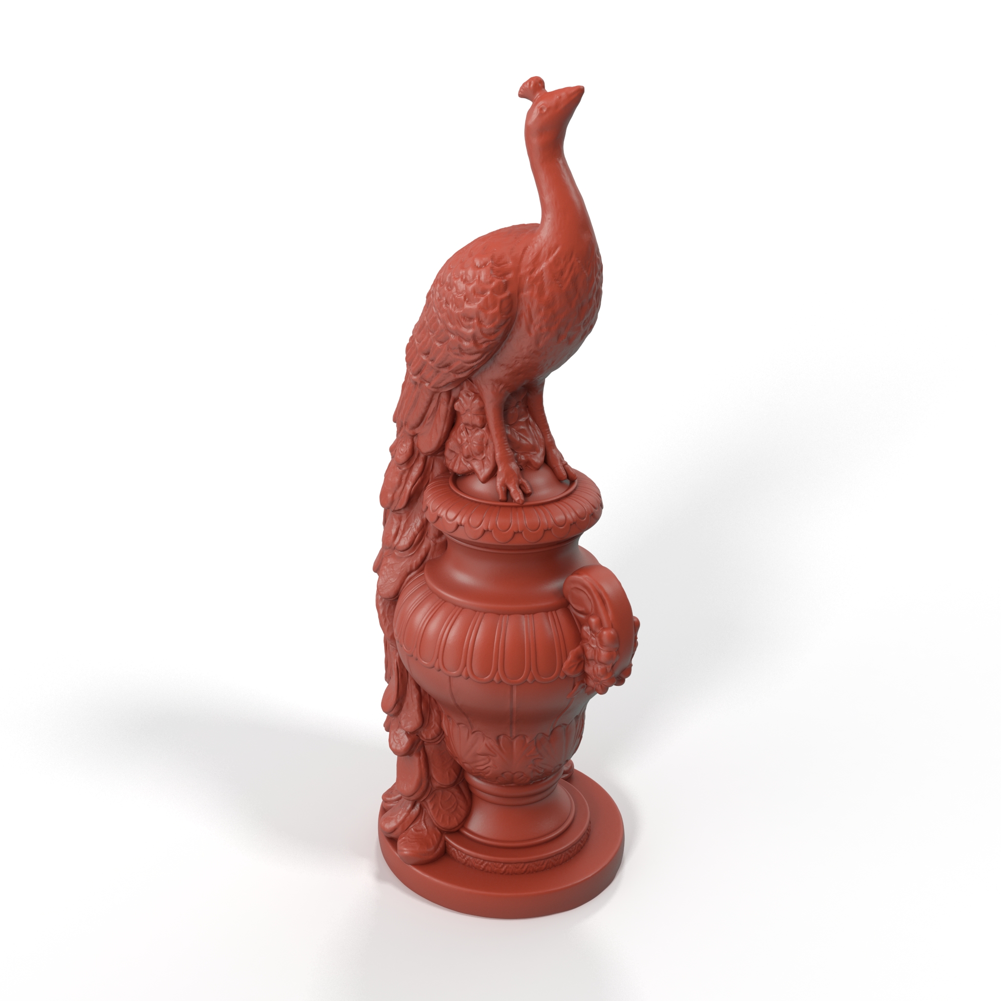 Peacock Statue Marble for 3D Print 3D model
