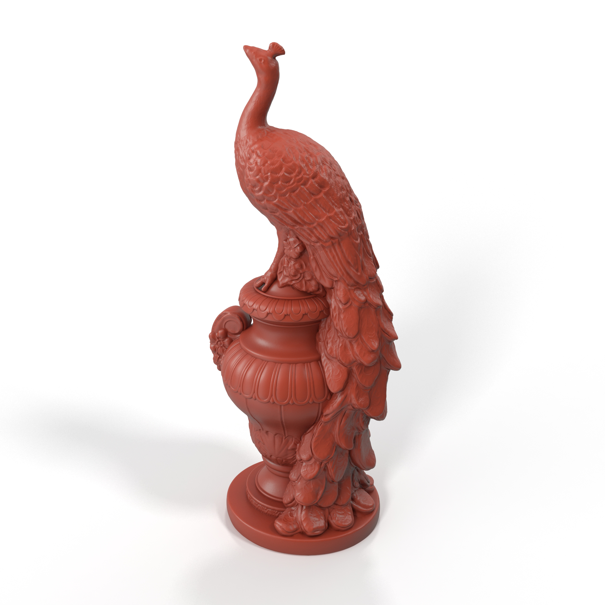 Peacock Statue Marble for 3D Print 3D model