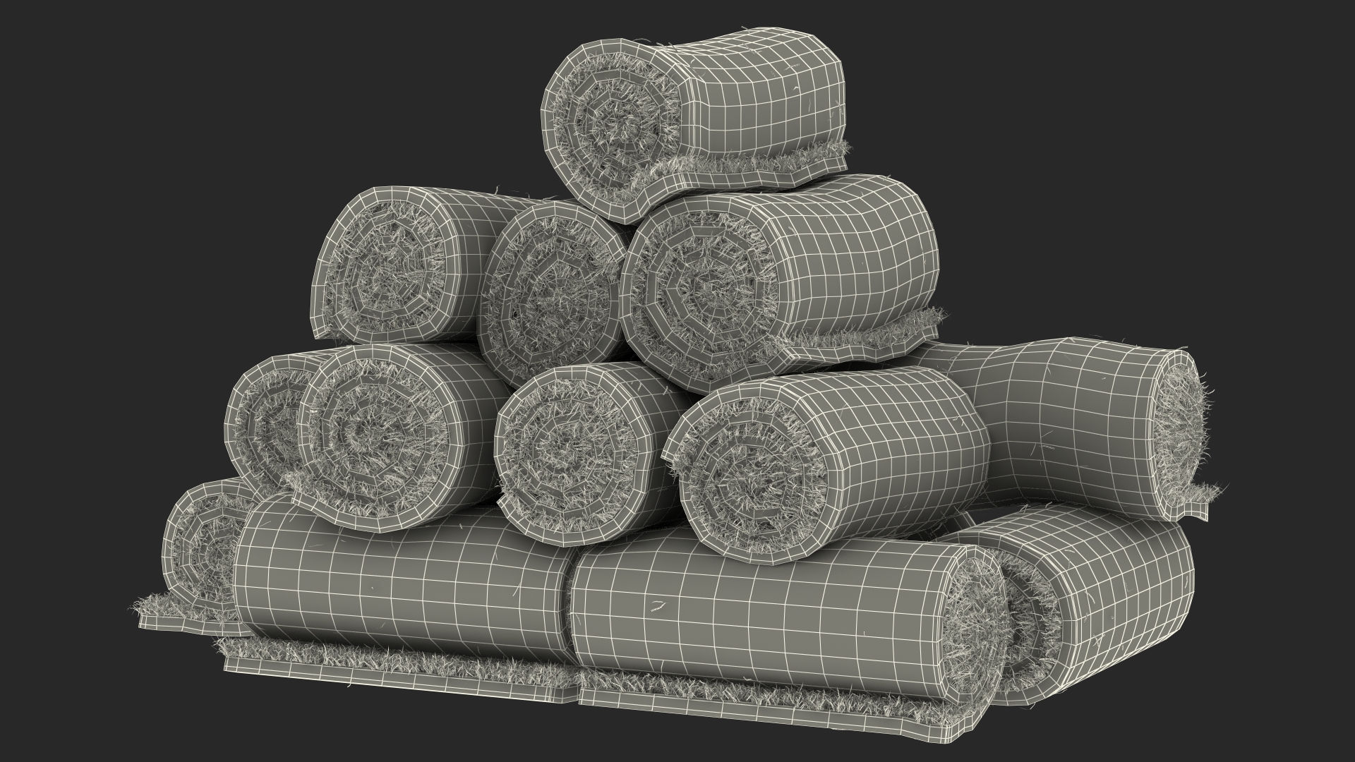 Rolled Lawn Middle Stack 3D model