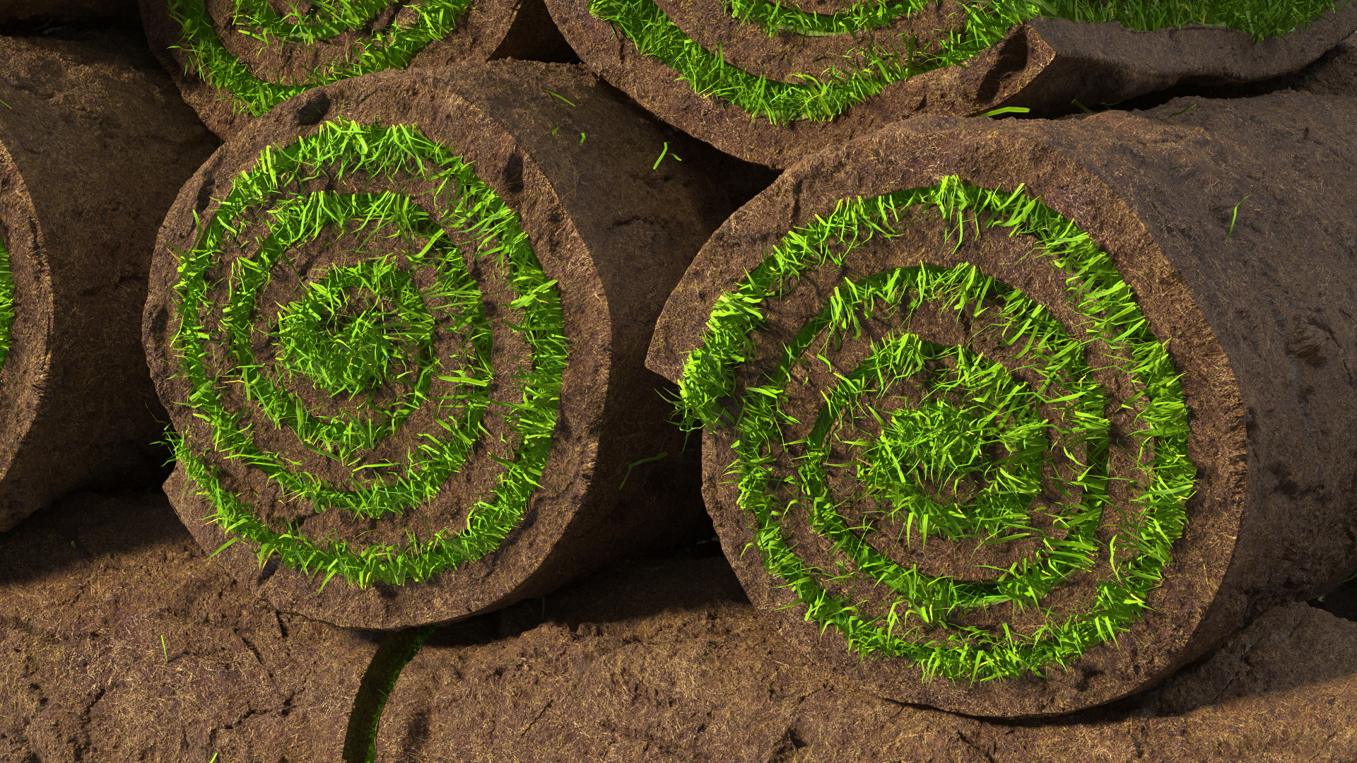 Rolled Lawn Middle Stack 3D model