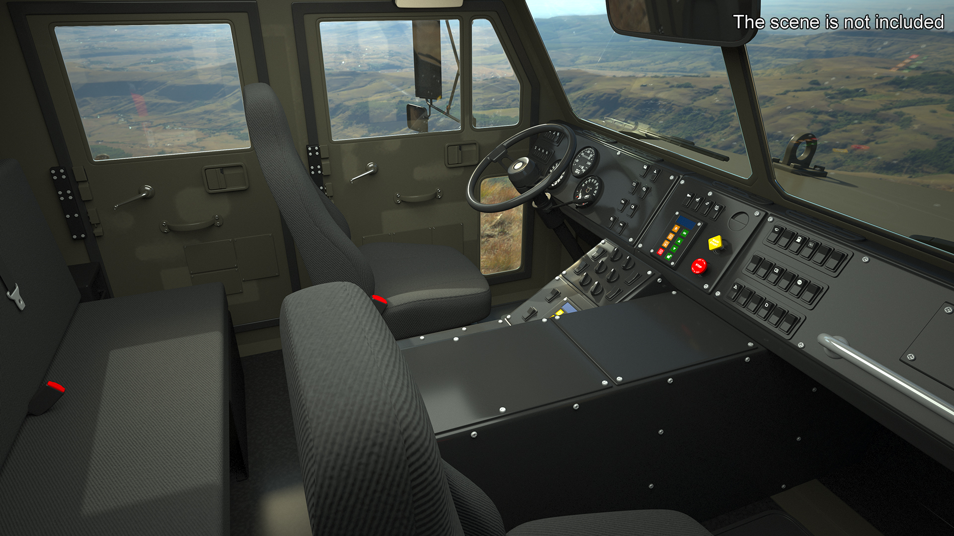 3D Jobaria Rocket Launch System with Oshkosh Transporter Green Rigged