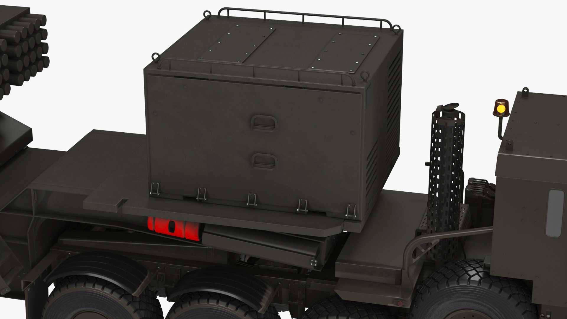 3D Jobaria Rocket Launch System with Oshkosh Transporter Green Rigged