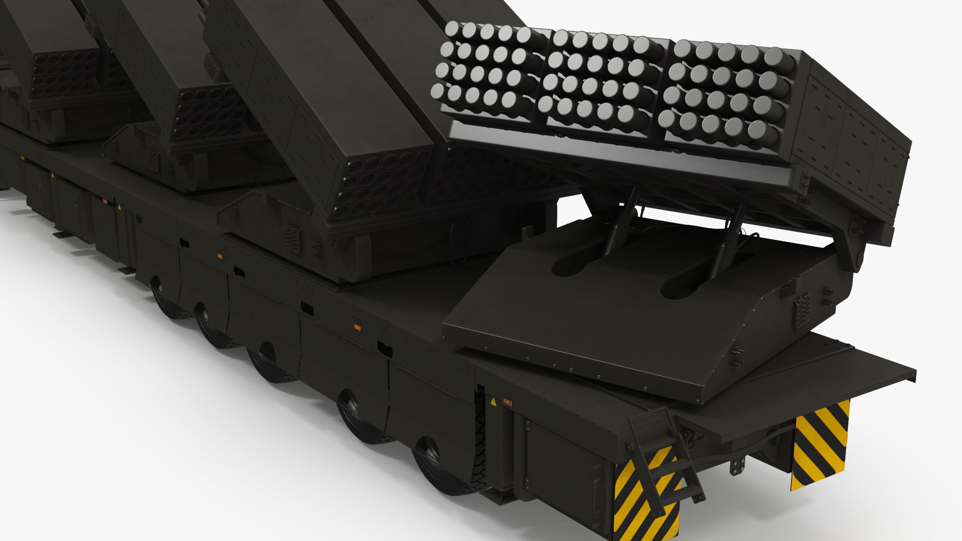 3D Jobaria Rocket Launch System with Oshkosh Transporter Green Rigged