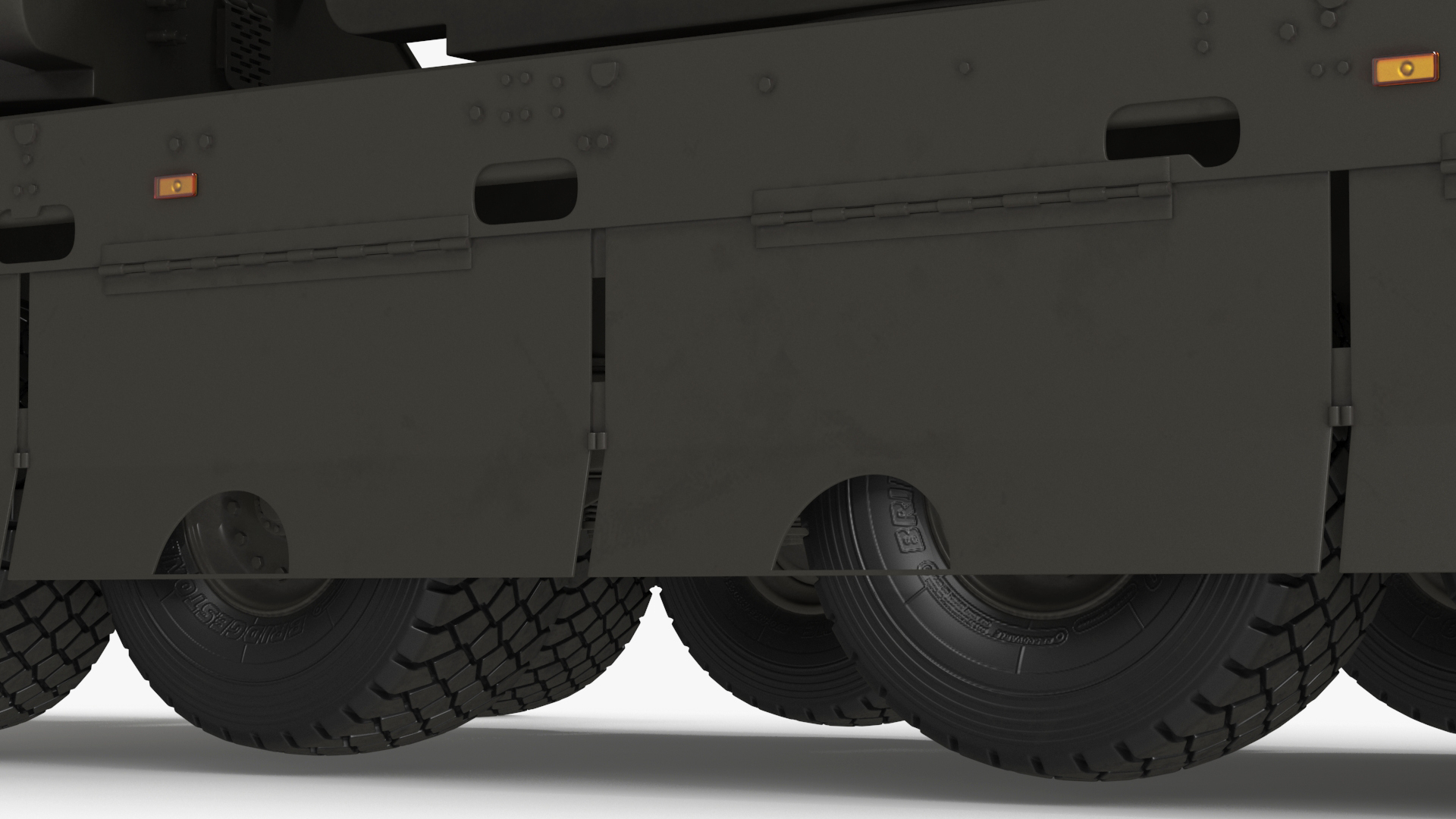 3D Jobaria Rocket Launch System with Oshkosh Transporter Green Rigged
