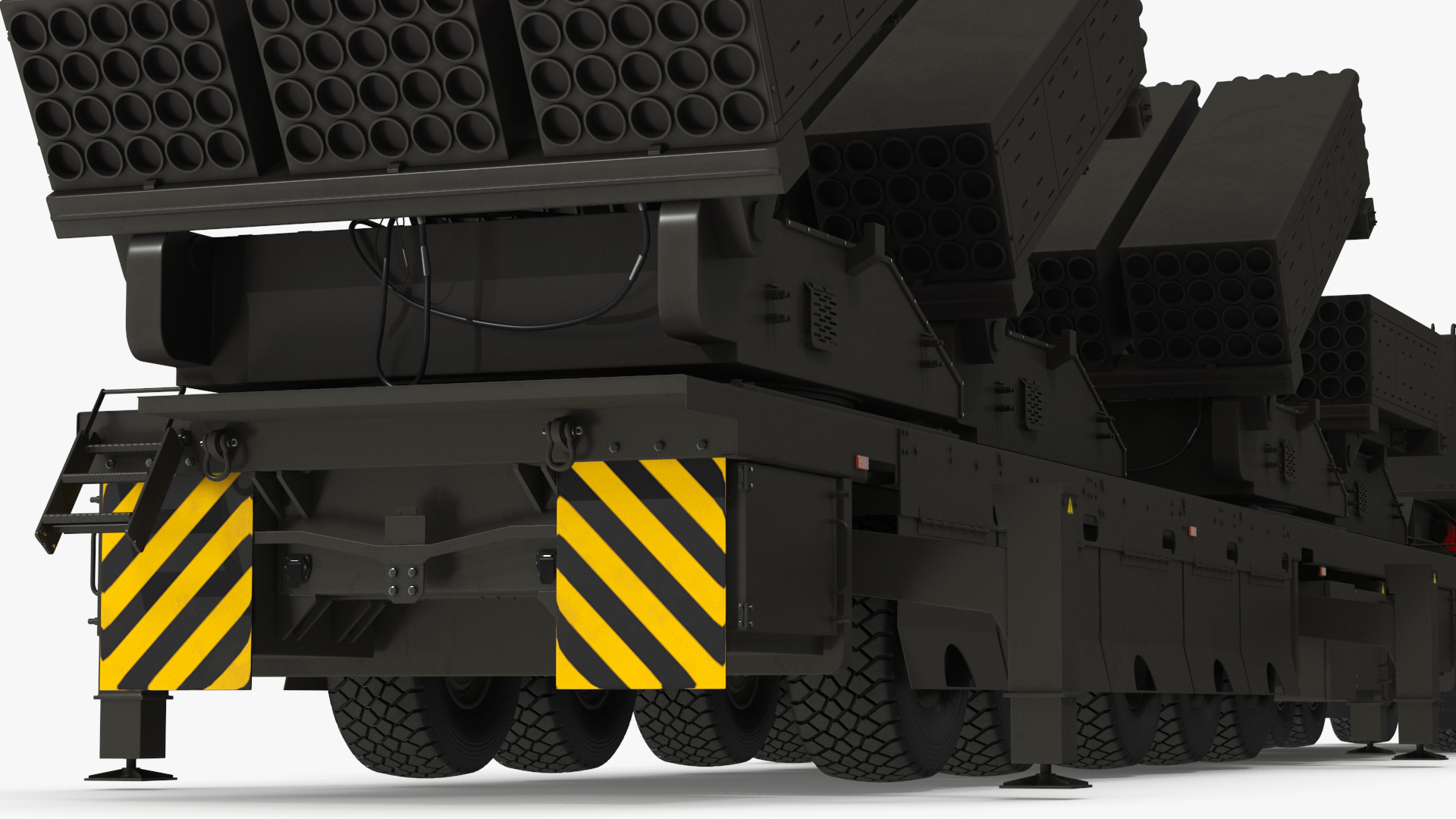 3D Jobaria Rocket Launch System with Oshkosh Transporter Green Rigged