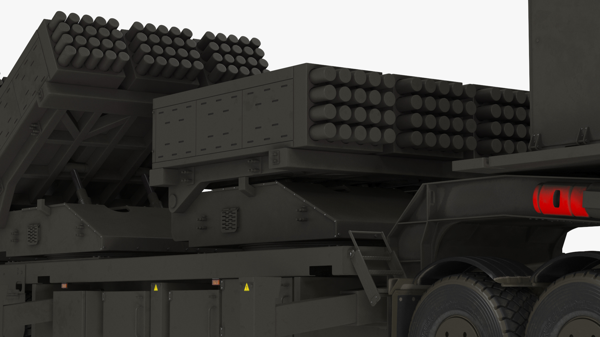 3D Jobaria Rocket Launch System with Oshkosh Transporter Green Rigged