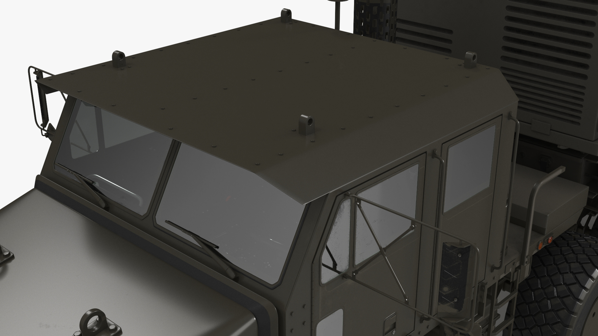 3D Jobaria Rocket Launch System with Oshkosh Transporter Green Rigged