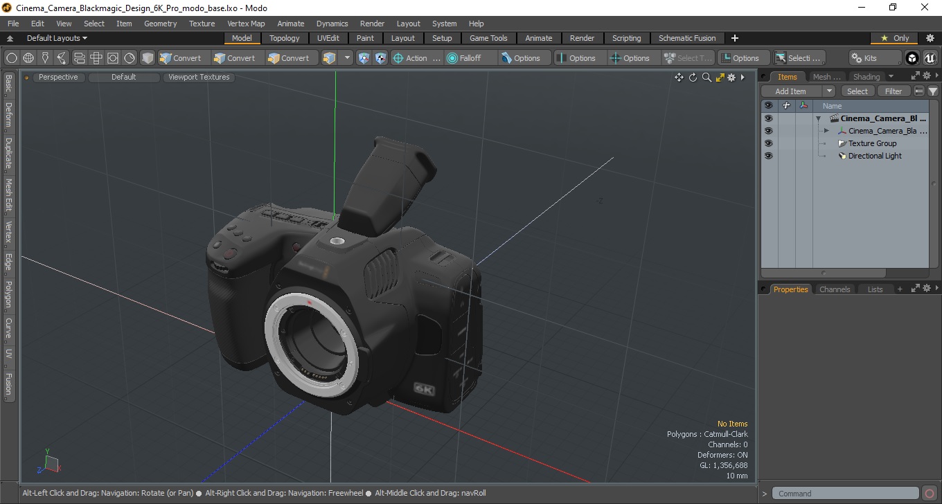 3D Cinema Camera Blackmagic Design 6K Pro model