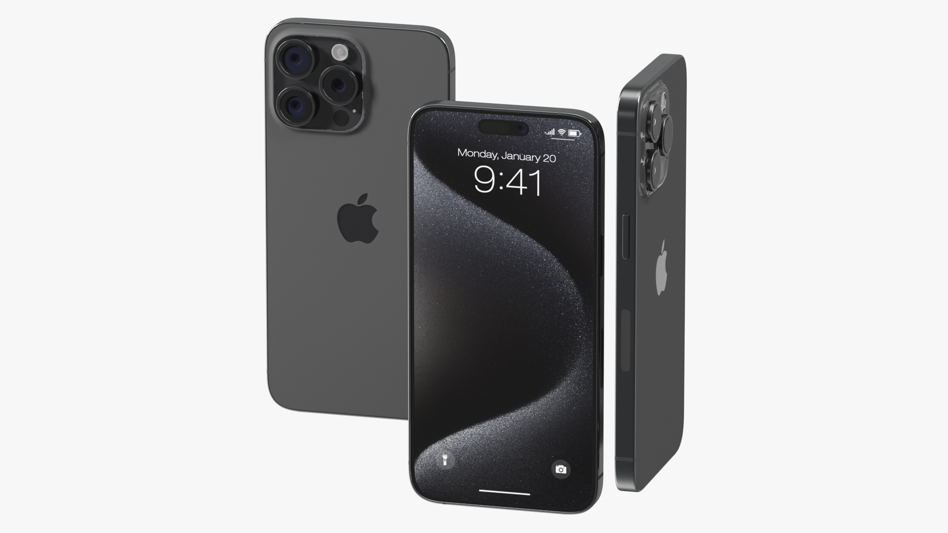 3D Apple IPhone 15 Pro Max Black Titanium model