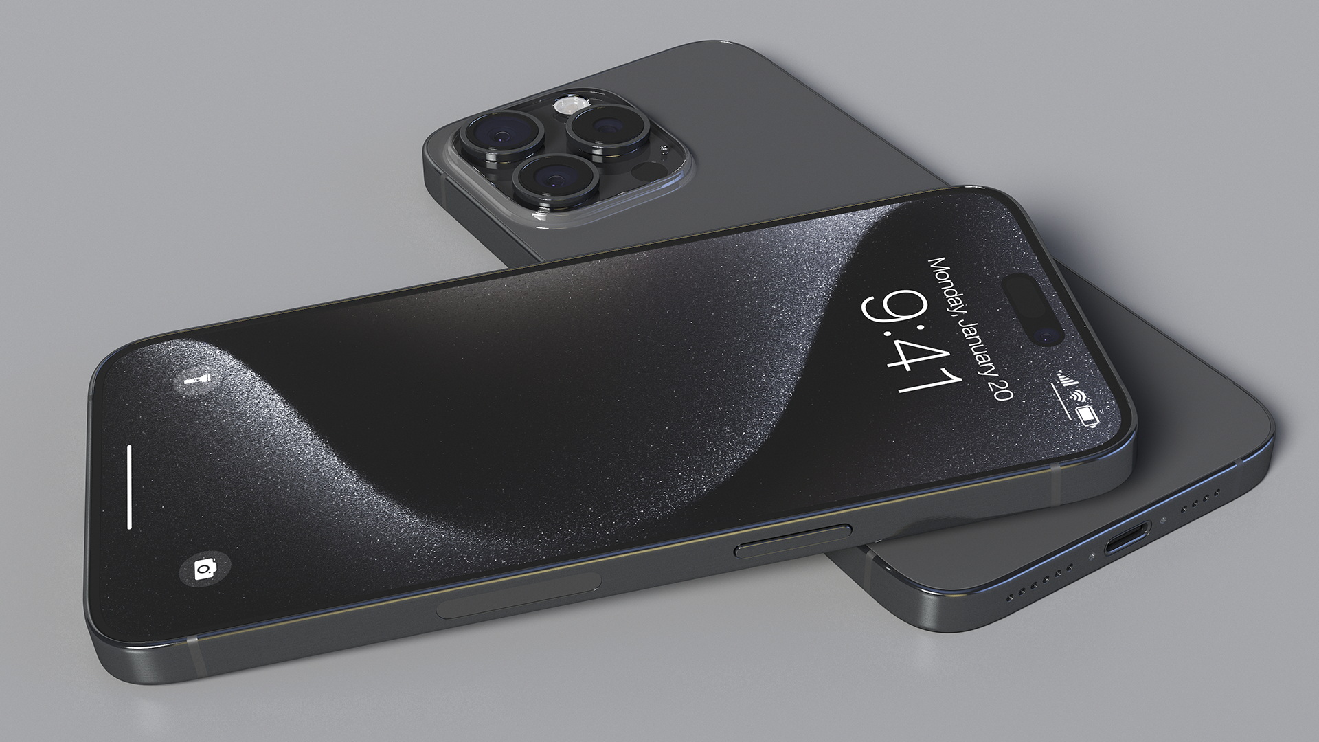 3D Apple IPhone 15 Pro Max Black Titanium model