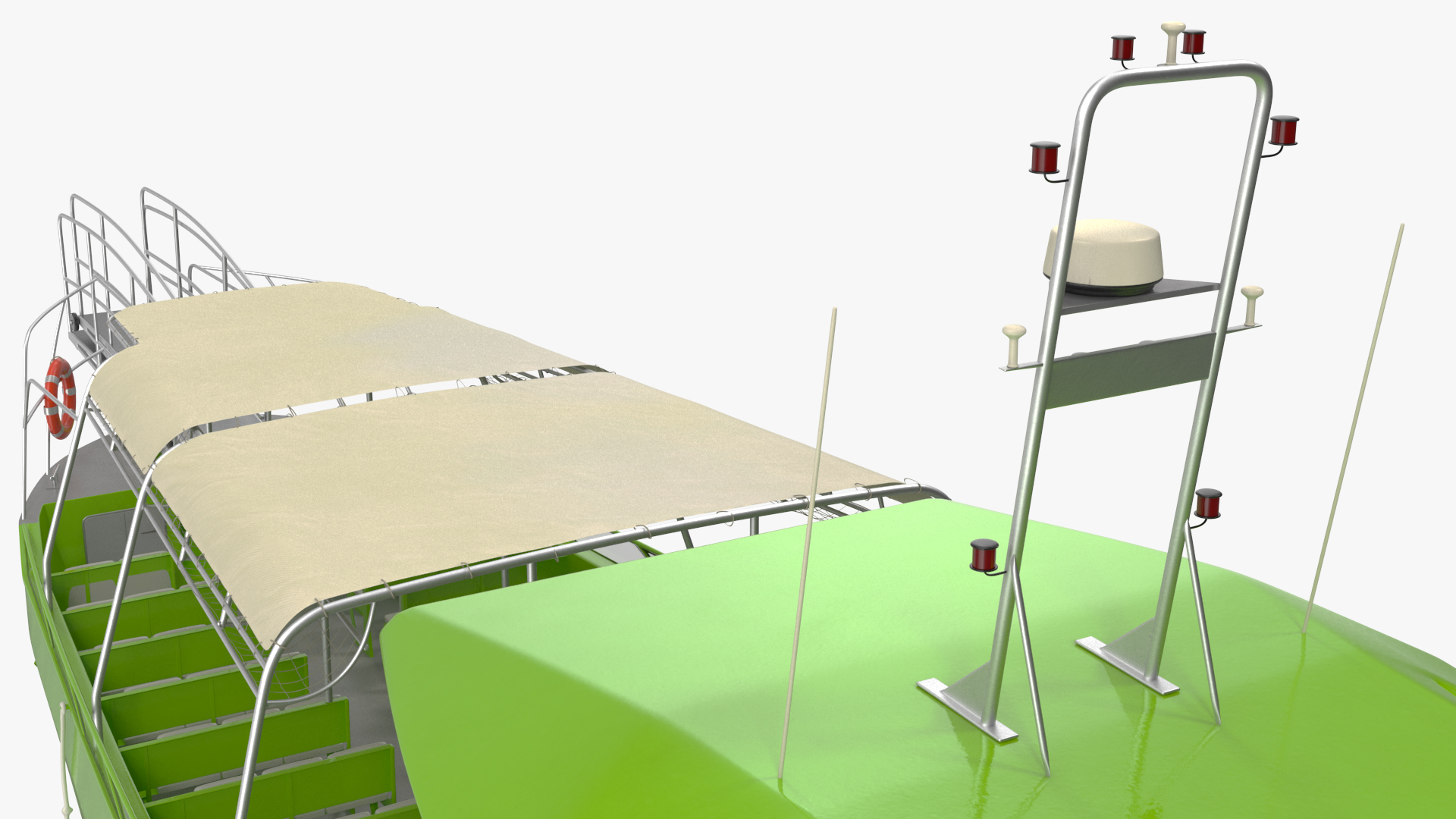 3D model Excursion Boat Green