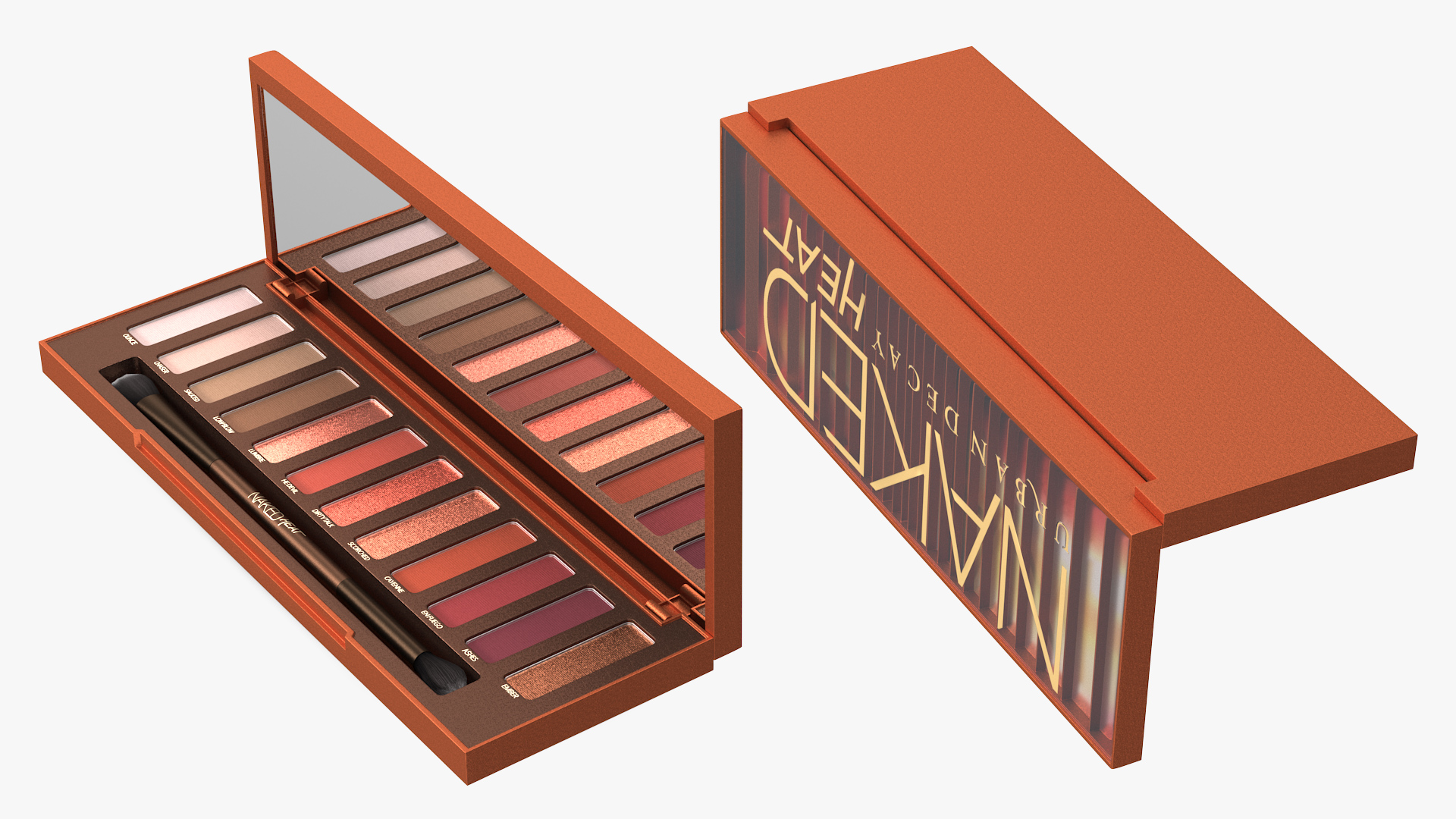3D model Urban Decay Naked Heat Eyeshadow Palette with Brush Fur