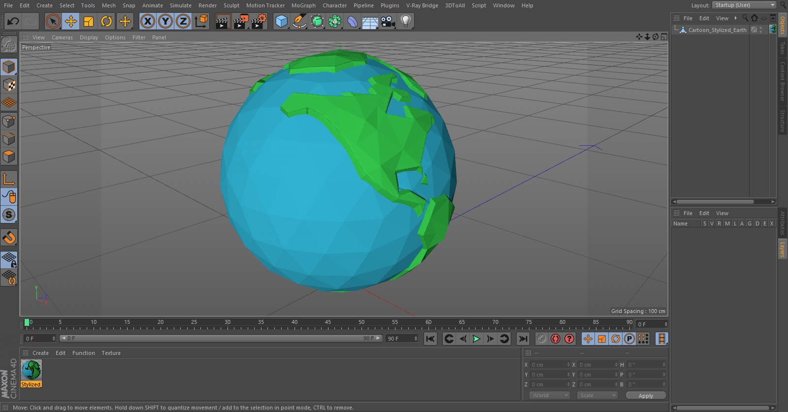 Cartoon Stylized Earth 3D