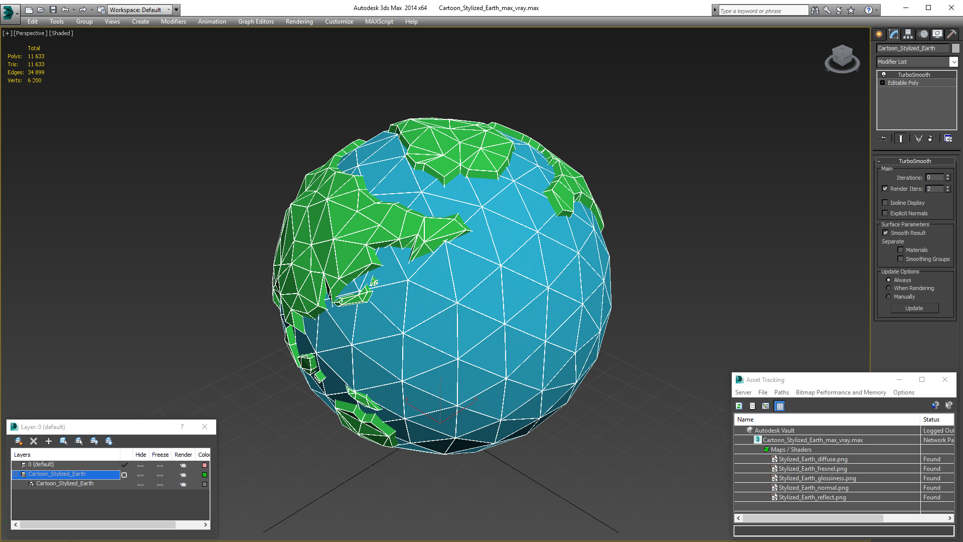 Cartoon Stylized Earth 3D