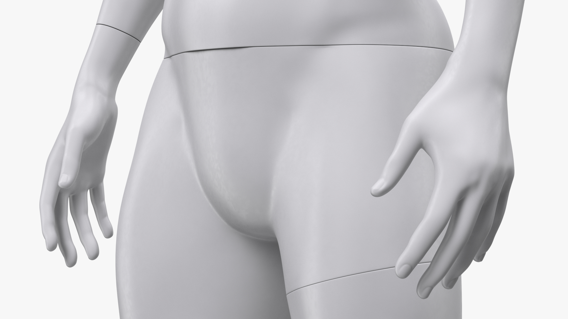 Female Sports Mannequin White 3D model