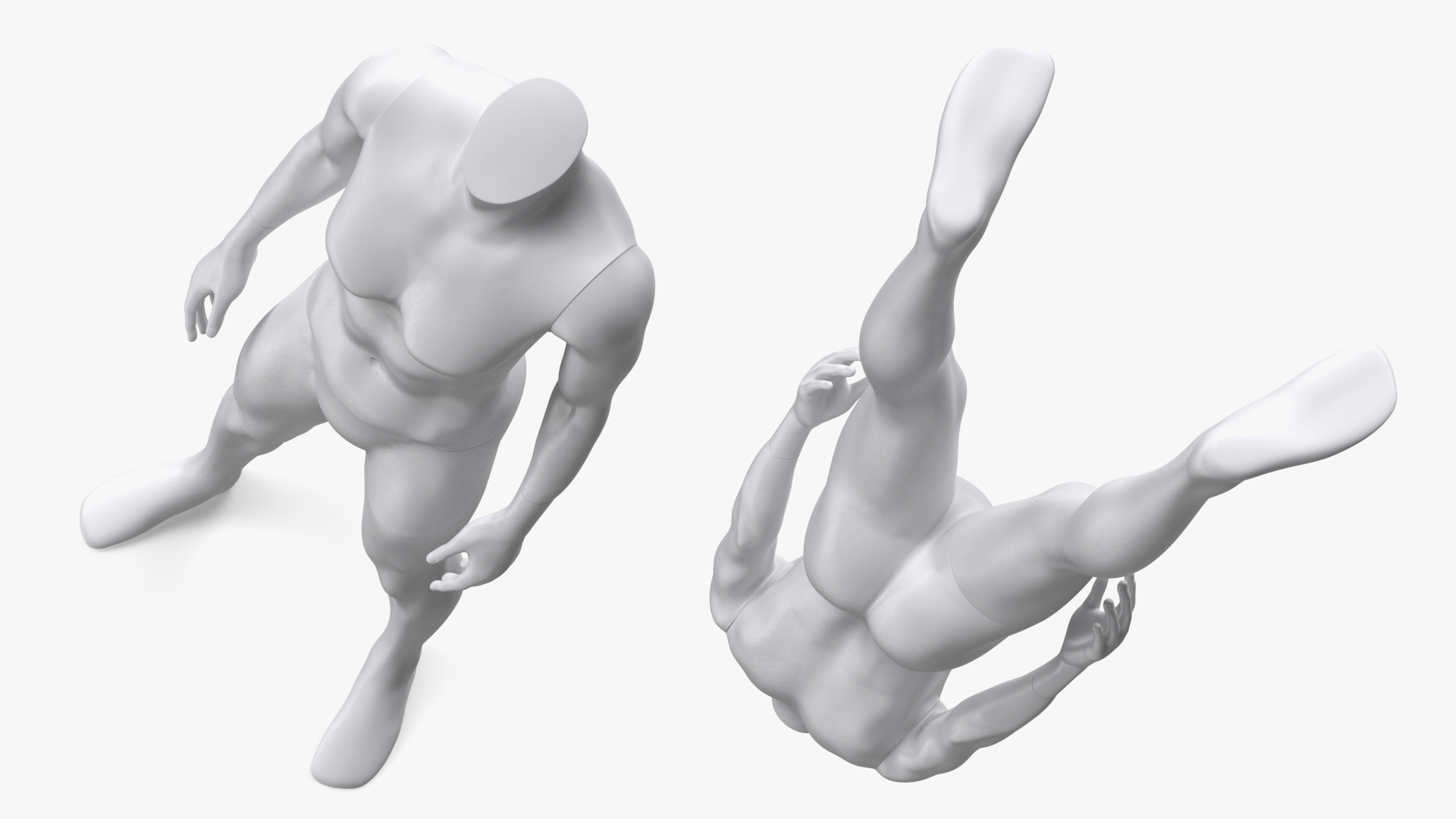 Female Sports Mannequin White 3D model