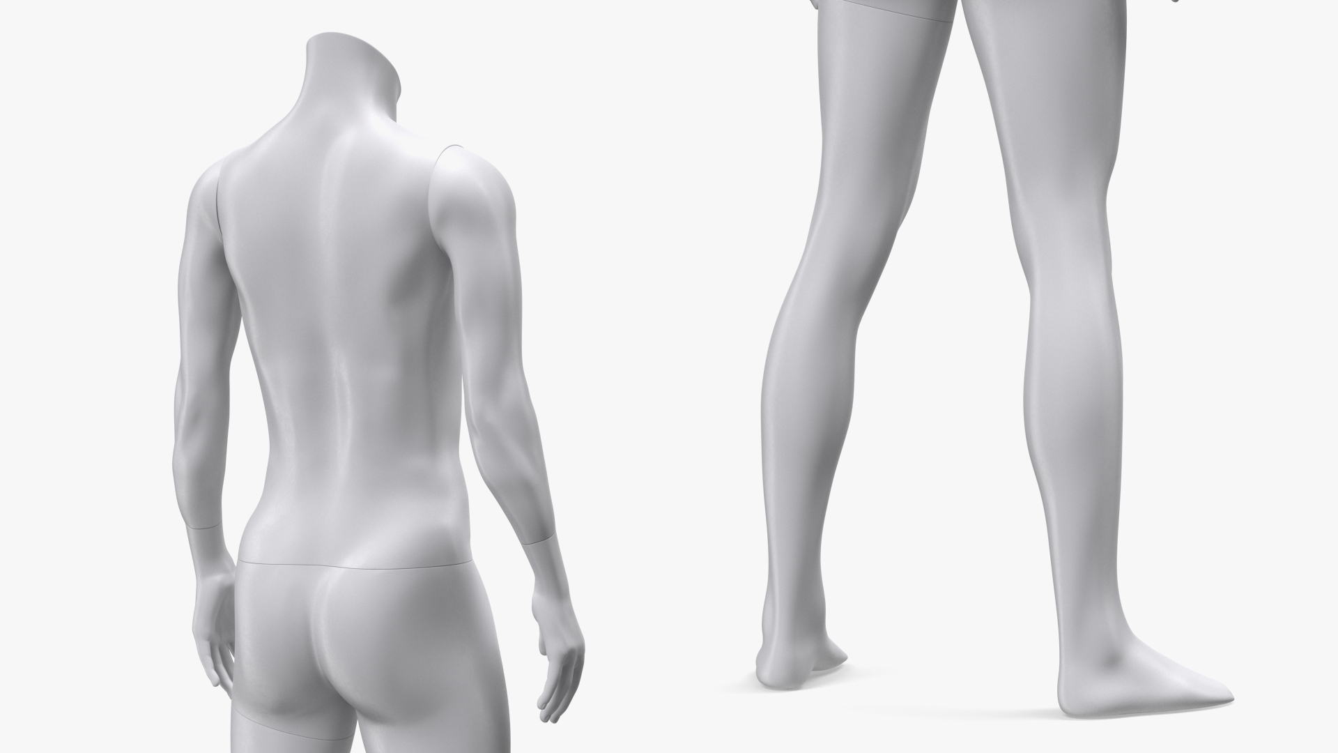 Female Sports Mannequin White 3D model