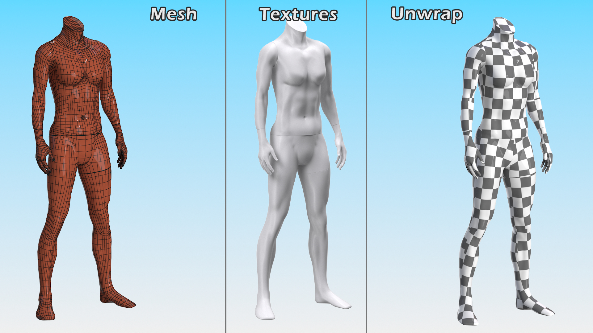 Female Sports Mannequin White 3D model